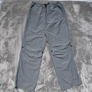 Vtg Express Track Pants‎ Womens L Gray Roll Up Hiking Drawcord Gorp Tech Y2K 90s
